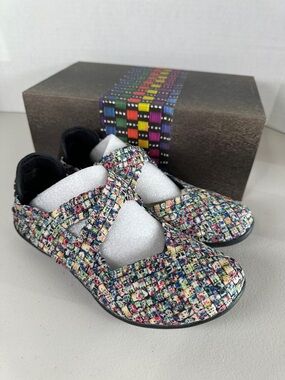 bernie mev. Multicolor Tweed Mary Jane Sandals. Brand New